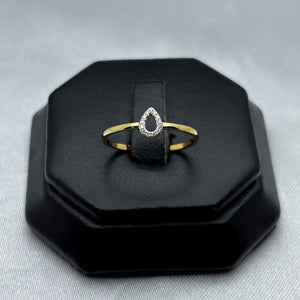 #ADX14106 - Anillo En Gota/Pera Con Diamante Natural Oro 14K - SX235