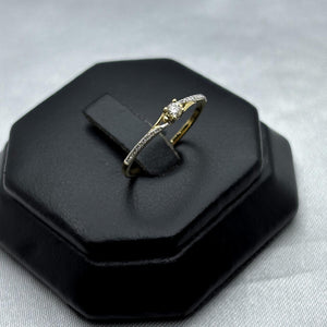 #ADX14107 - Anillo Solitario Diamante Natural Oro 14K - TX340