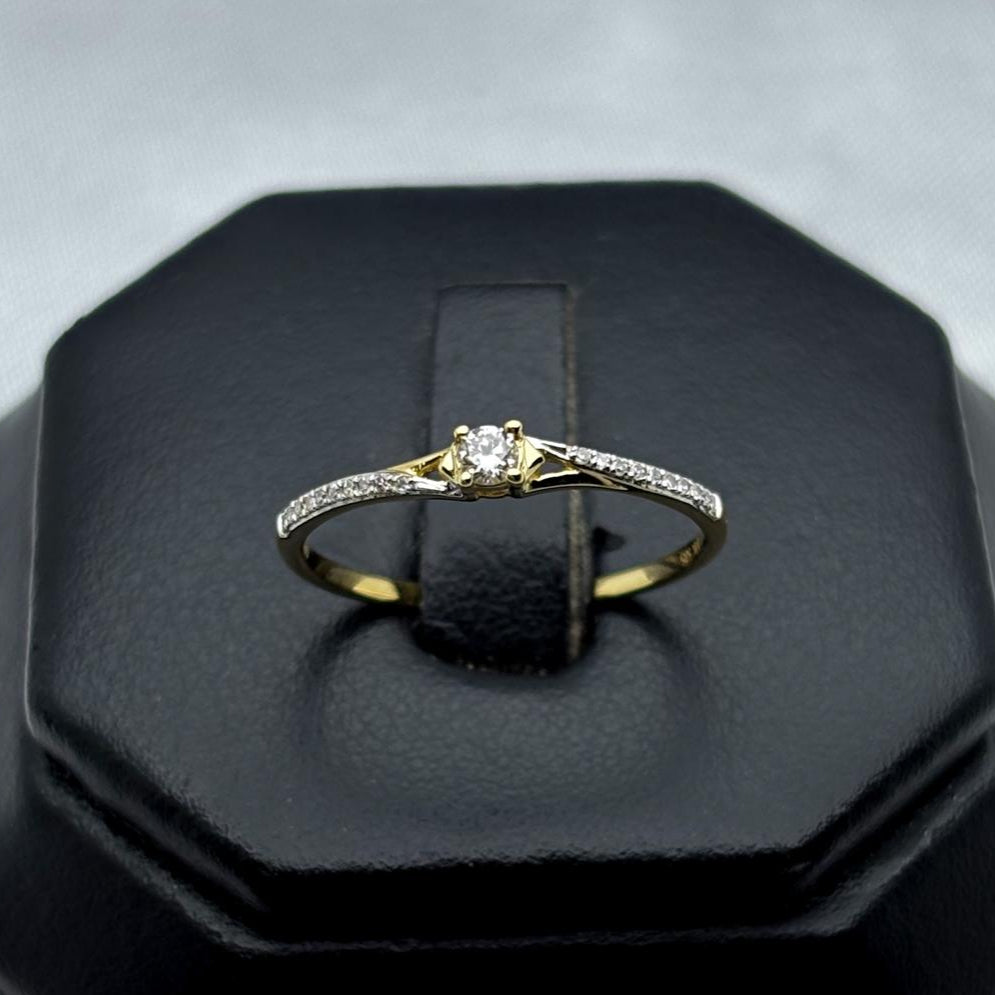#ADX14107 - Anillo Solitario Diamante Natural Oro 14K - TX340