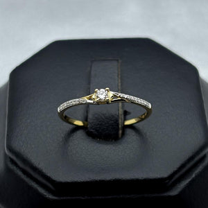 #ADX14107 - Anillo Solitario Diamante Natural Oro 14K - TX340