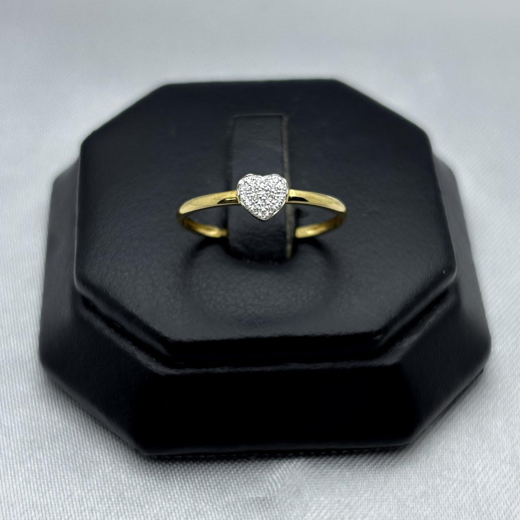 #ADX18101 - Anillo Corazón Con Diamante Natural Oro 18K - ZX275
