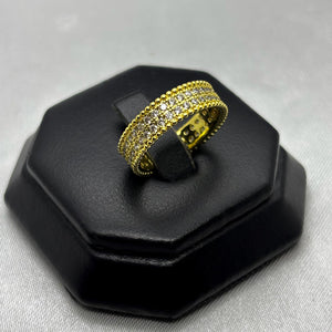 #AOL161 - Anillo Ajustable Piedra Zirconia Oro Laminado 18K