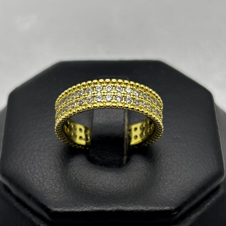 #AOL161 - Anillo Ajustable Piedra Zirconia Oro Laminado 18K
