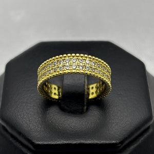 #AOL161 - Anillo Ajustable Piedra Zirconia Oro Laminado 18K