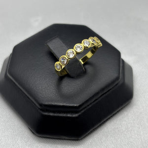 #AOL164 - Anillo Ajustable Piedra Zirconia Oro Laminado 18K