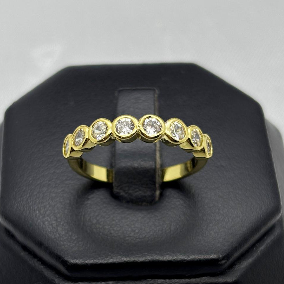 #AOL164 - Anillo Ajustable Piedra Zirconia Oro Laminado 18K