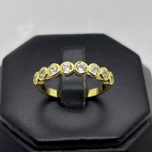 #AOL164 - Anillo Ajustable Piedra Zirconia Oro Laminado 18K