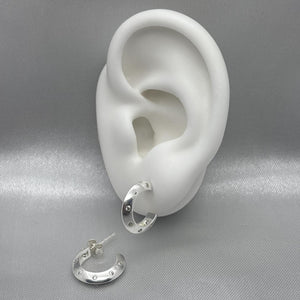 #AR164 - Arete Circular Con Piedra Zirconia Plata - LL3.3
