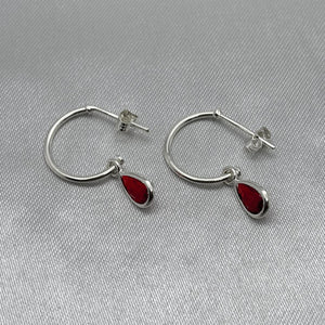 #AR168 - Arete Colgante Gota Con Piedra Zirconia Plata - CE1.8