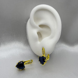 #ARL132 - Arete Corazón Con Zirconia Oro Laminado 18K