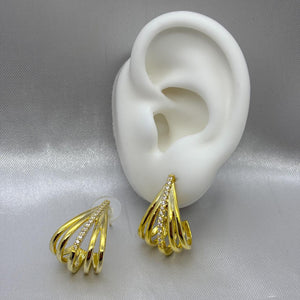 #ARL138 - Arete Con Piedra De Zirconia Oro Laminado 18K