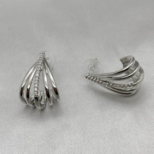 #ARL138 - Arete Con Piedra De Zirconia Oro Laminado 18K