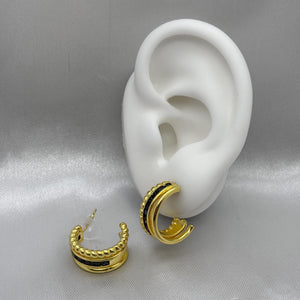 #ARL139 - Arete Con Piedra De Zirconia Oro Laminado 18K