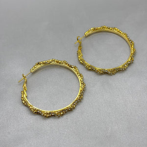 #ARRL143 - Arracada Circular Con Piedra Zirconia Oro Laminado 18K