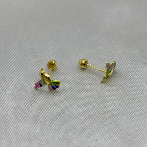 #B10136 - Broquel Colibrí Oro 10K