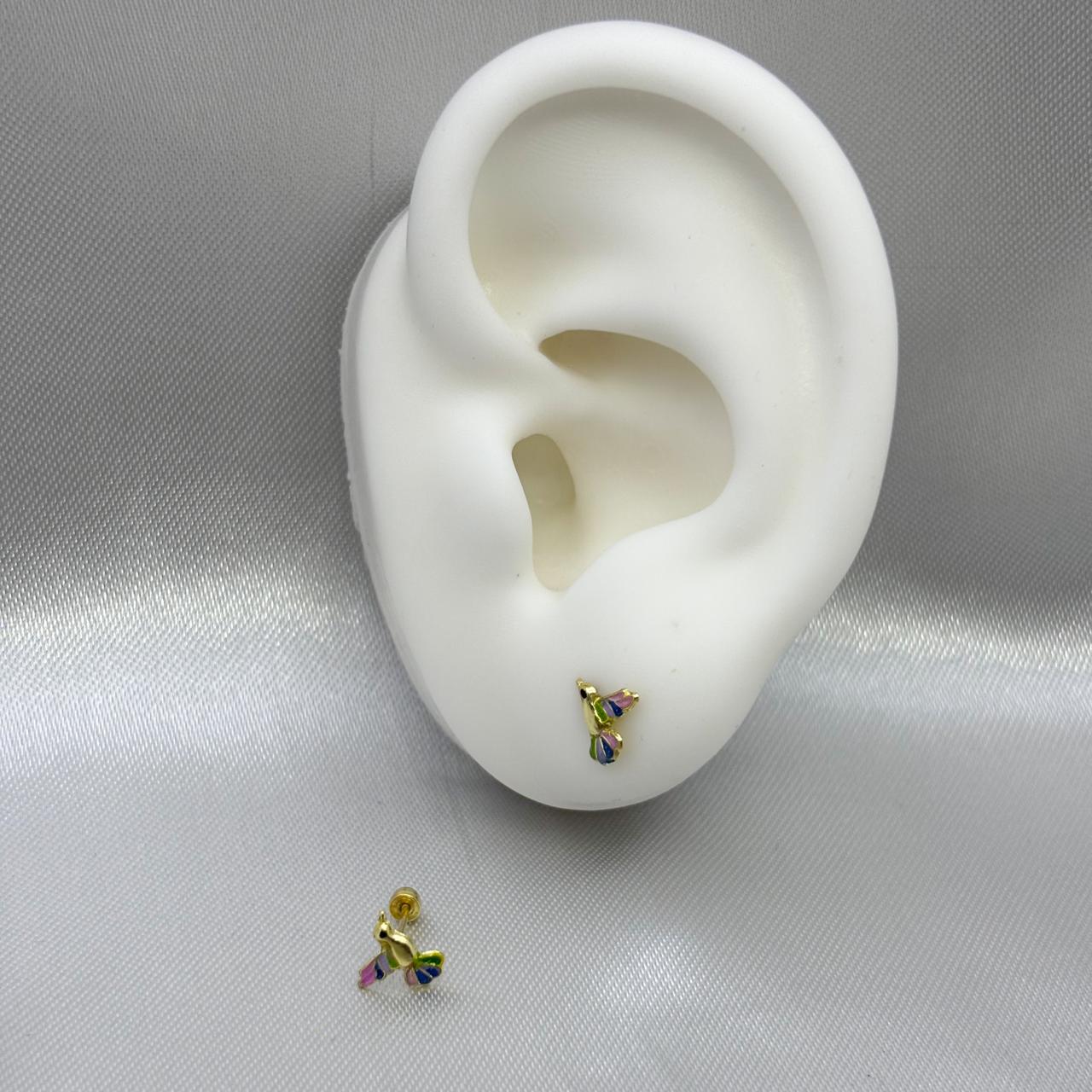 #B10136 - Broquel Colibrí Oro 10K