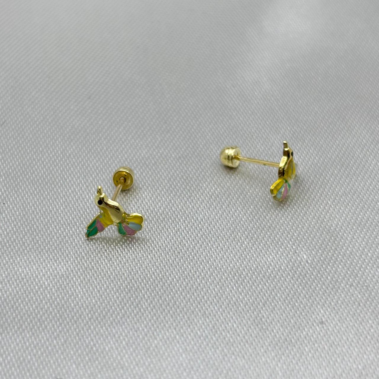 #B10136 - Broquel Colibrí Oro 10K