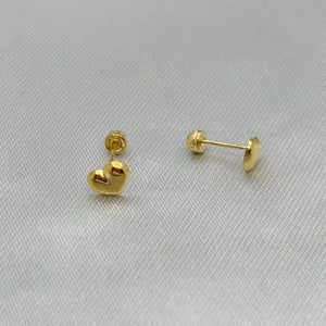 #B10164 - Broquel Corazón Inflado Oro 10K
