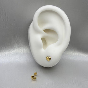 #B10164 - Broquel Corazón Inflado Oro 10K