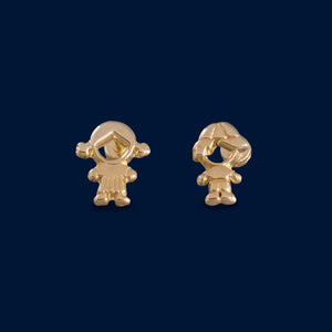#B10170 - Broquel De Niña y Niño De Oro10k