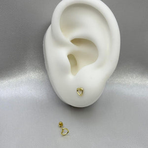 #B10177 - Broquel Corazón Mini Silueta Oro 10K