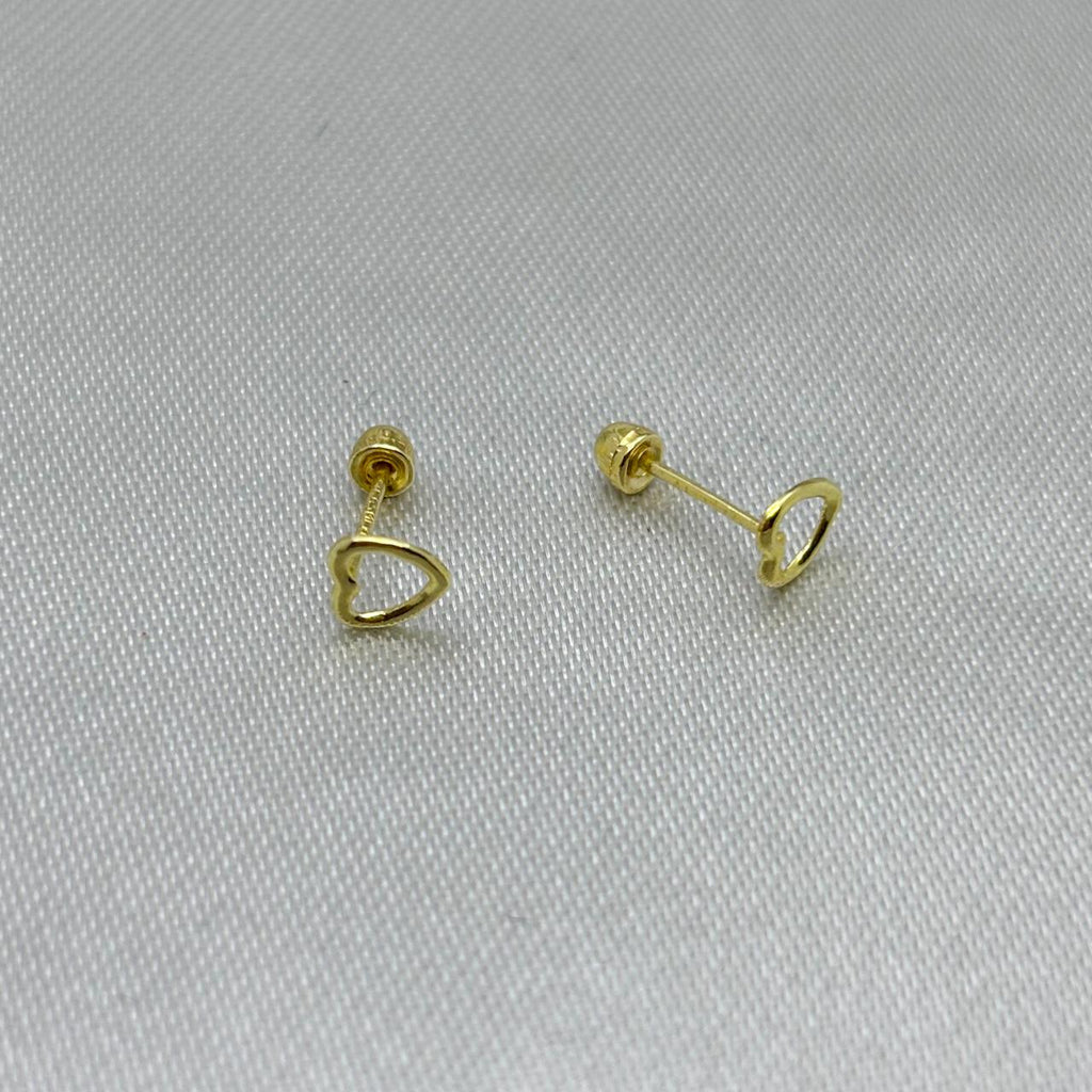 #B10177 - Broquel Corazón Mini Silueta Oro 10K