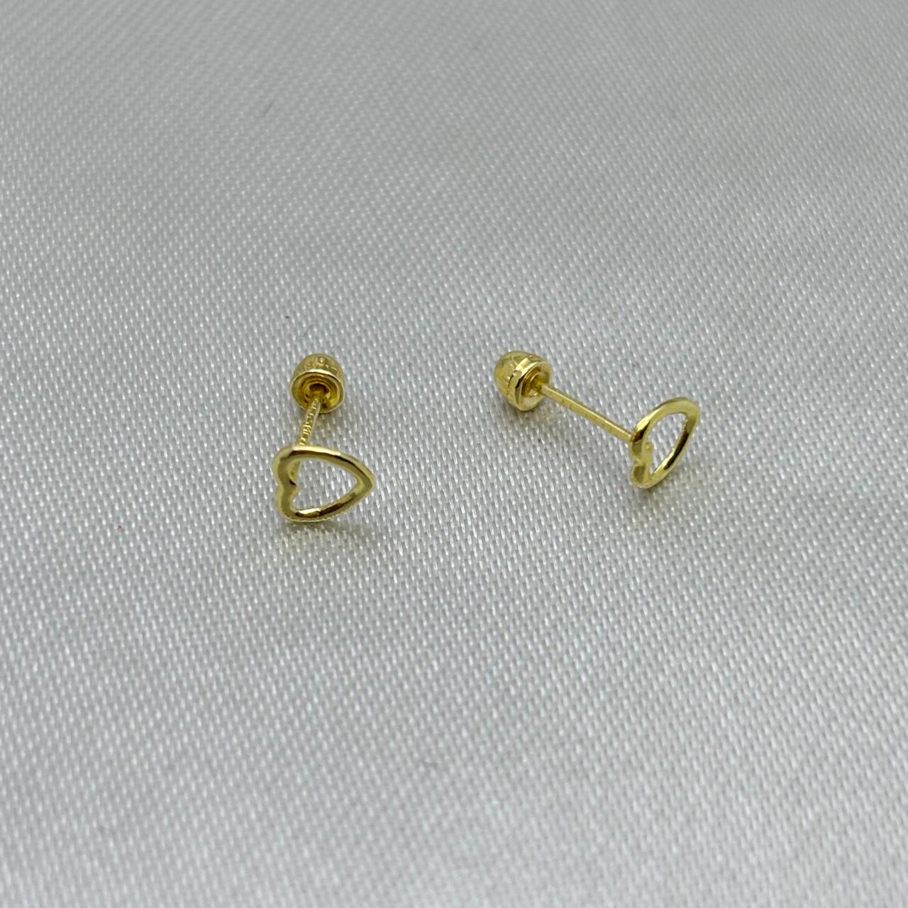 #B10177 - Broquel Corazón Mini Silueta Oro 10K