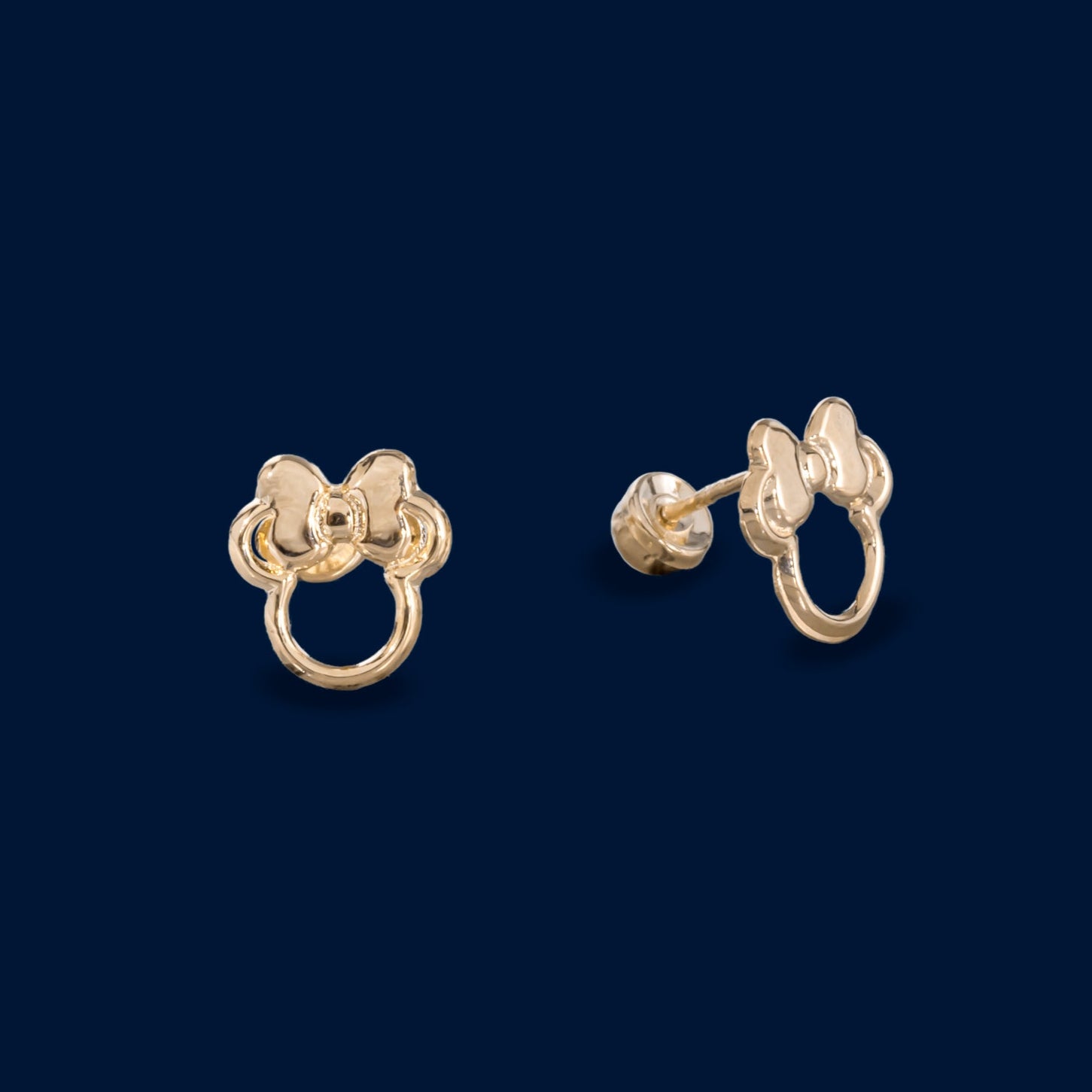 #B10179 - Broquel Silueta Minnie Oro 10K