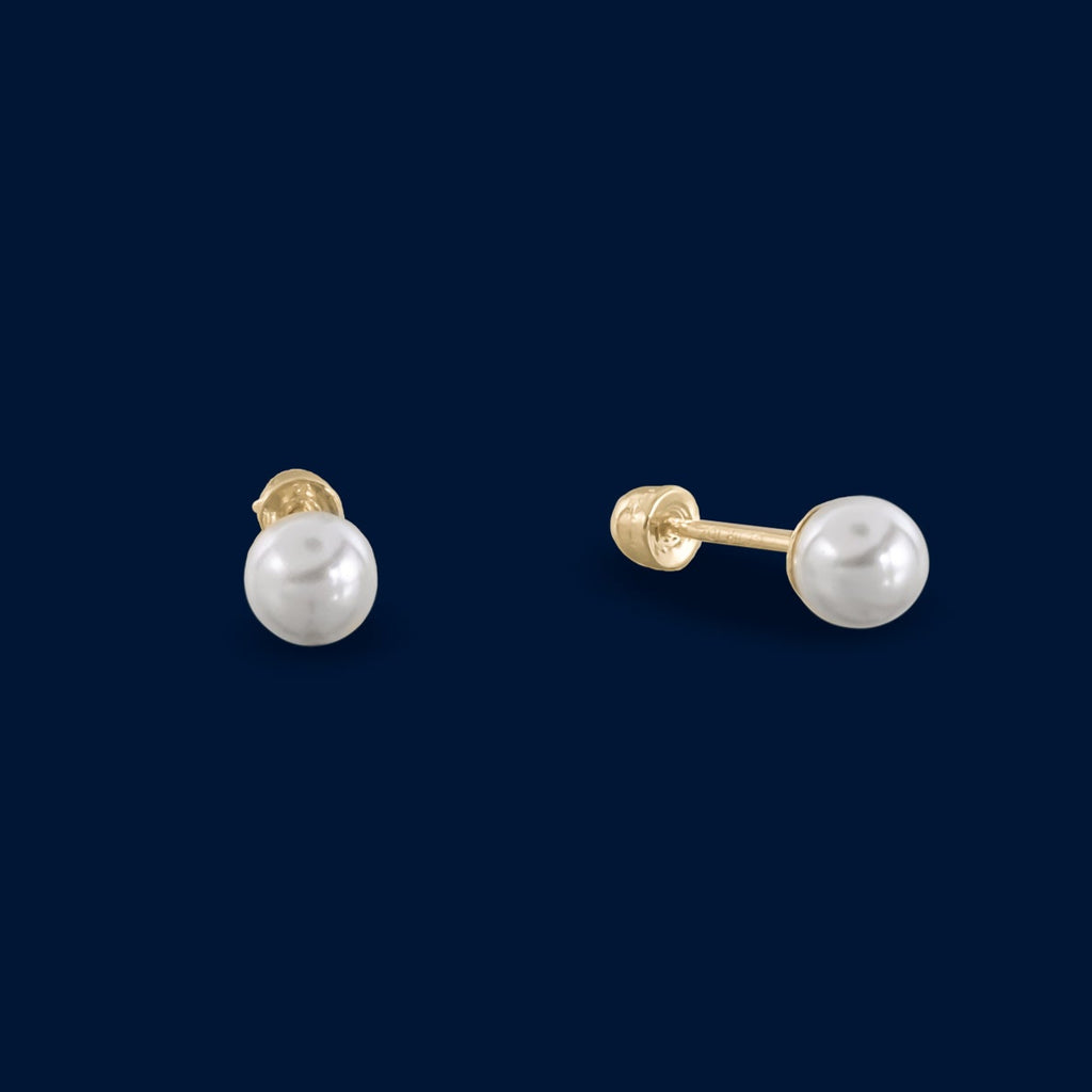 #B10225 - Broquel Con Perla Oro 10K