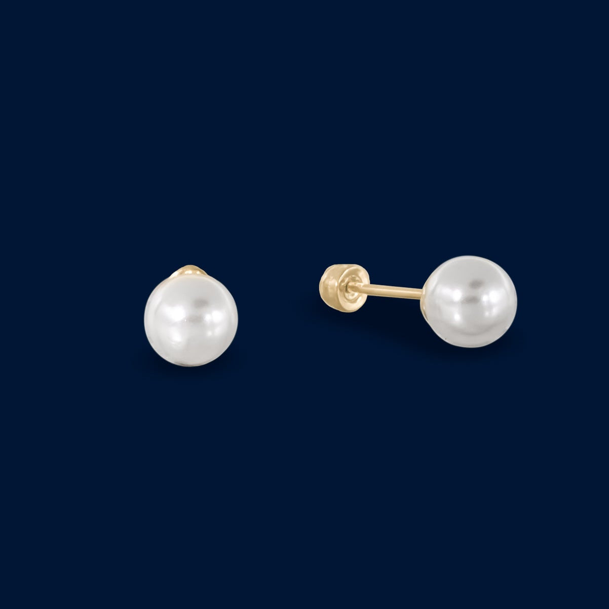 #B10225 - Broquel Con Perla Oro 10K