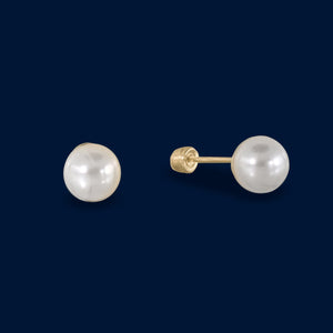 #B10225 - Broquel Con Perla Oro 10K