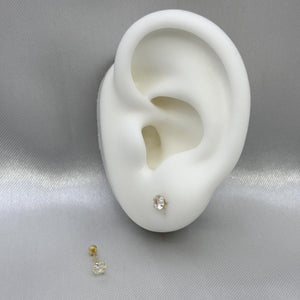 #B10248 - Broquel Piedra Zirconia Circular Oro 10K