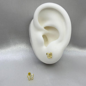 #B10252 - Broquel Silueta Mariposa Oro 10K