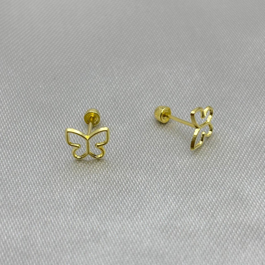 #B10252 - Broquel Silueta Mariposa Oro 10K
