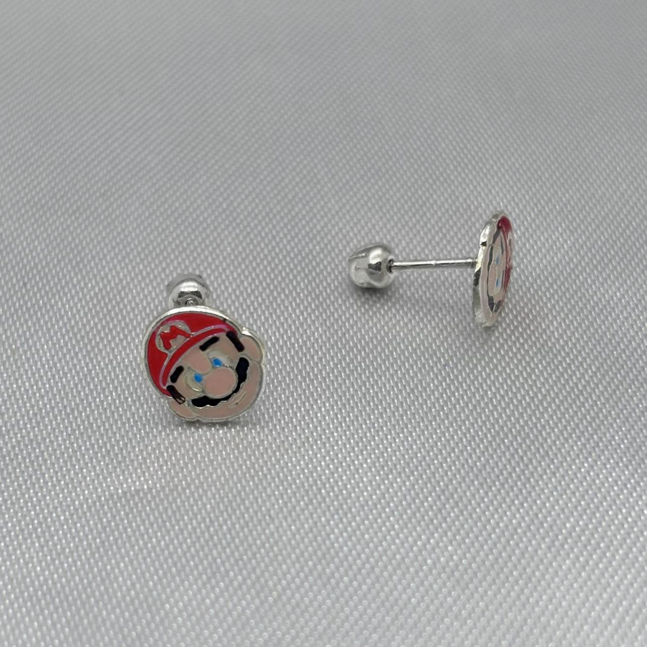 #BR127 - Broquel Mario Bros Esmaltado Plata - BE