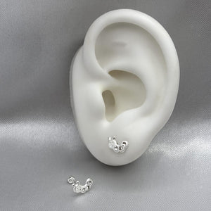 #BR191 - Broquel Oruga Piedra Zirconia Plata - BBF