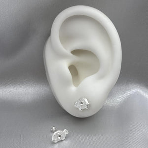 #BR197 - Broquel Tortuga Piedra Zirconia Plata - E19