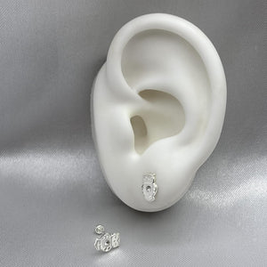 #BR204 - Broquel Búho Piedra Zirconia Plata - BBF