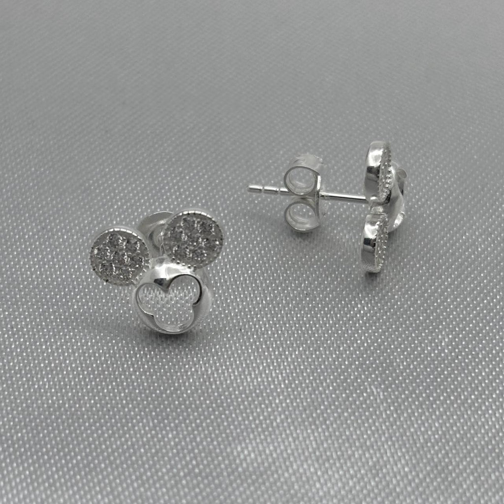 #BR216 - Broquel Mickey Piedra Zirconia Plata - LL1.6