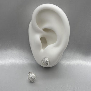 #BR247 - Broquel Media Esfera Piedra Zirconia Plata - LL2.1