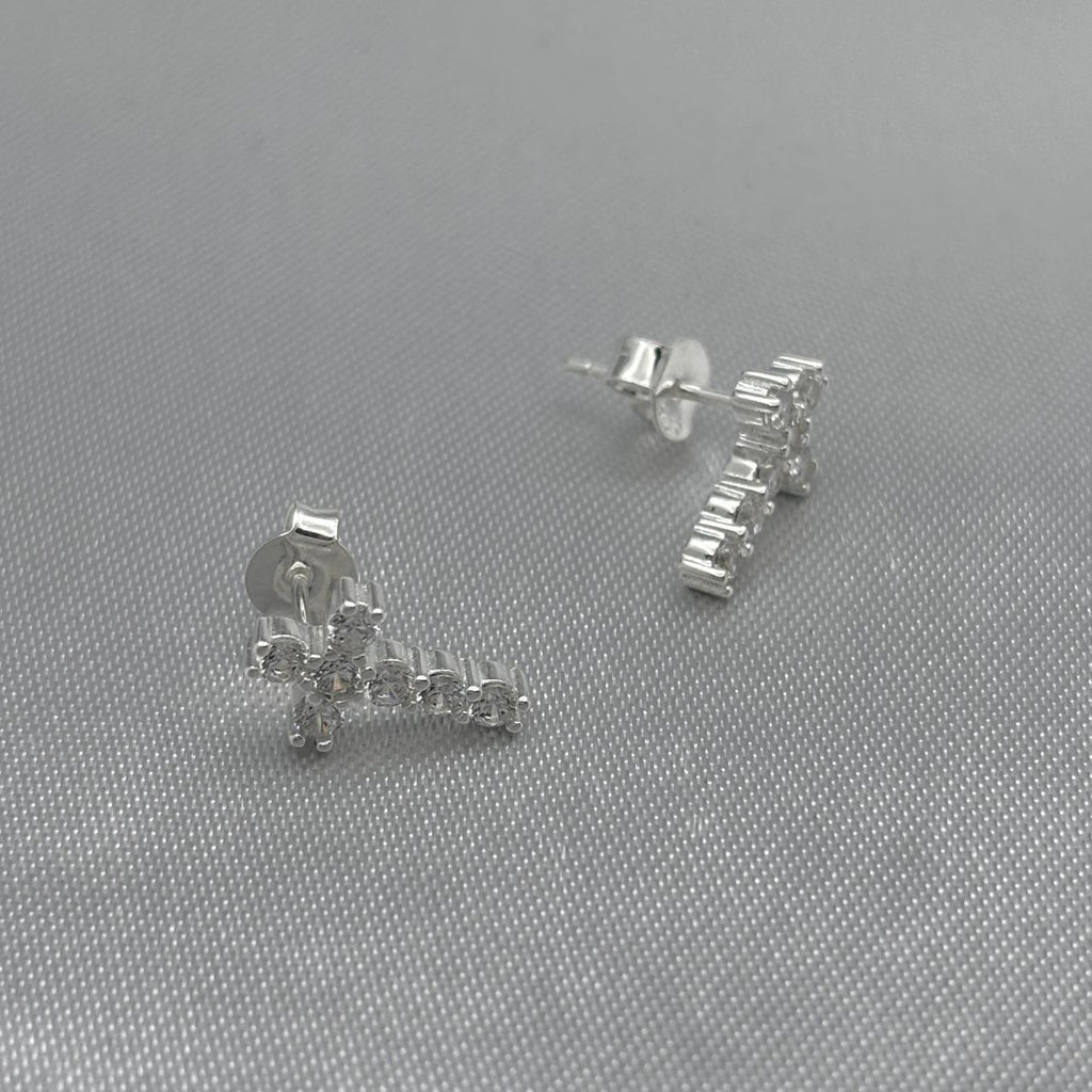 #BR252 - Broquel Cruz Piedra Zirconia Plata - LL1.7