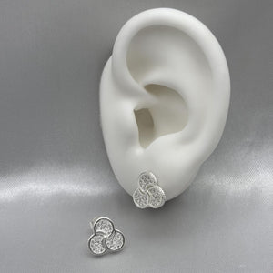 #BR261 - Broquel Rehilete Con Zirconia Plata -  LL2.4