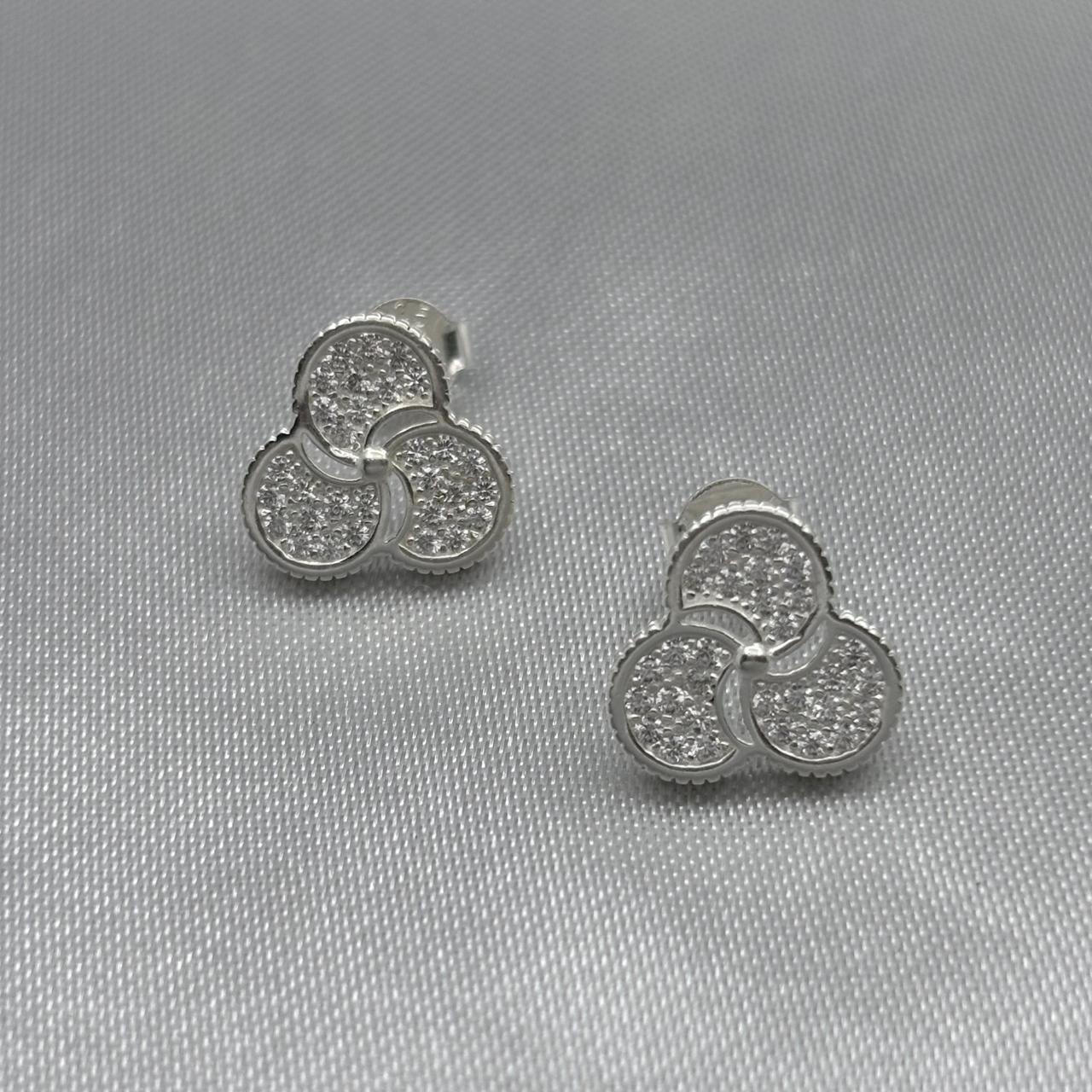 #BR261 - Broquel Rehilete Con Zirconia Plata -  LL2.4