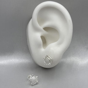 #BR262 - Broquel Circular Con Zirconia Plata - LL1.9