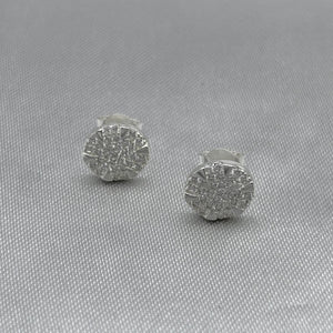 #BR263 - Broquel Circular Con Zirconia Plata - LL1.6