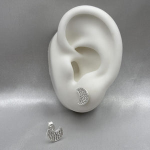 #BR266 - Broquel Luna Con Piedra Zirconia Plata - LL1.7