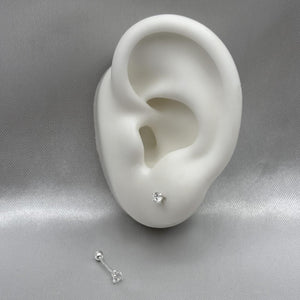 #BR274 - Broquel Con Zirconia Plata - BR