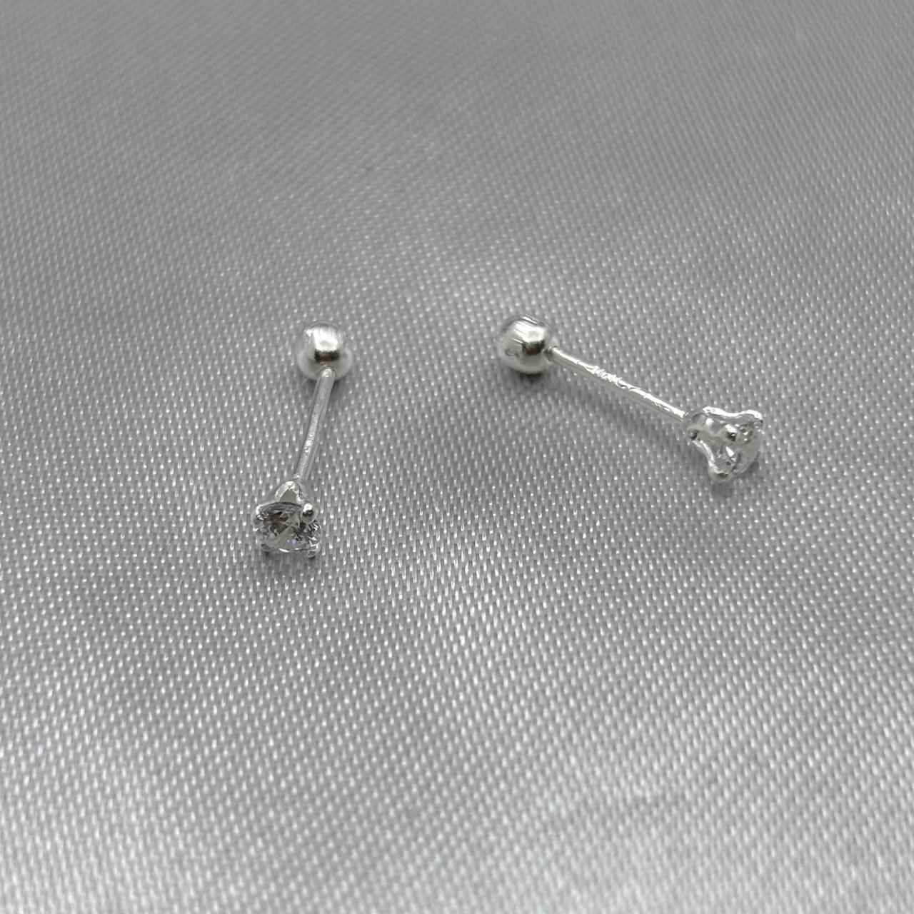 #BR274 - Broquel Con Zirconia Plata - BR