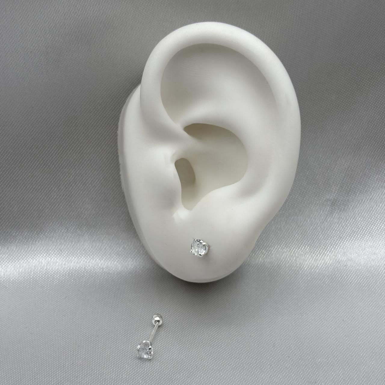 #BR274 - Broquel Con Zirconia Plata - BR