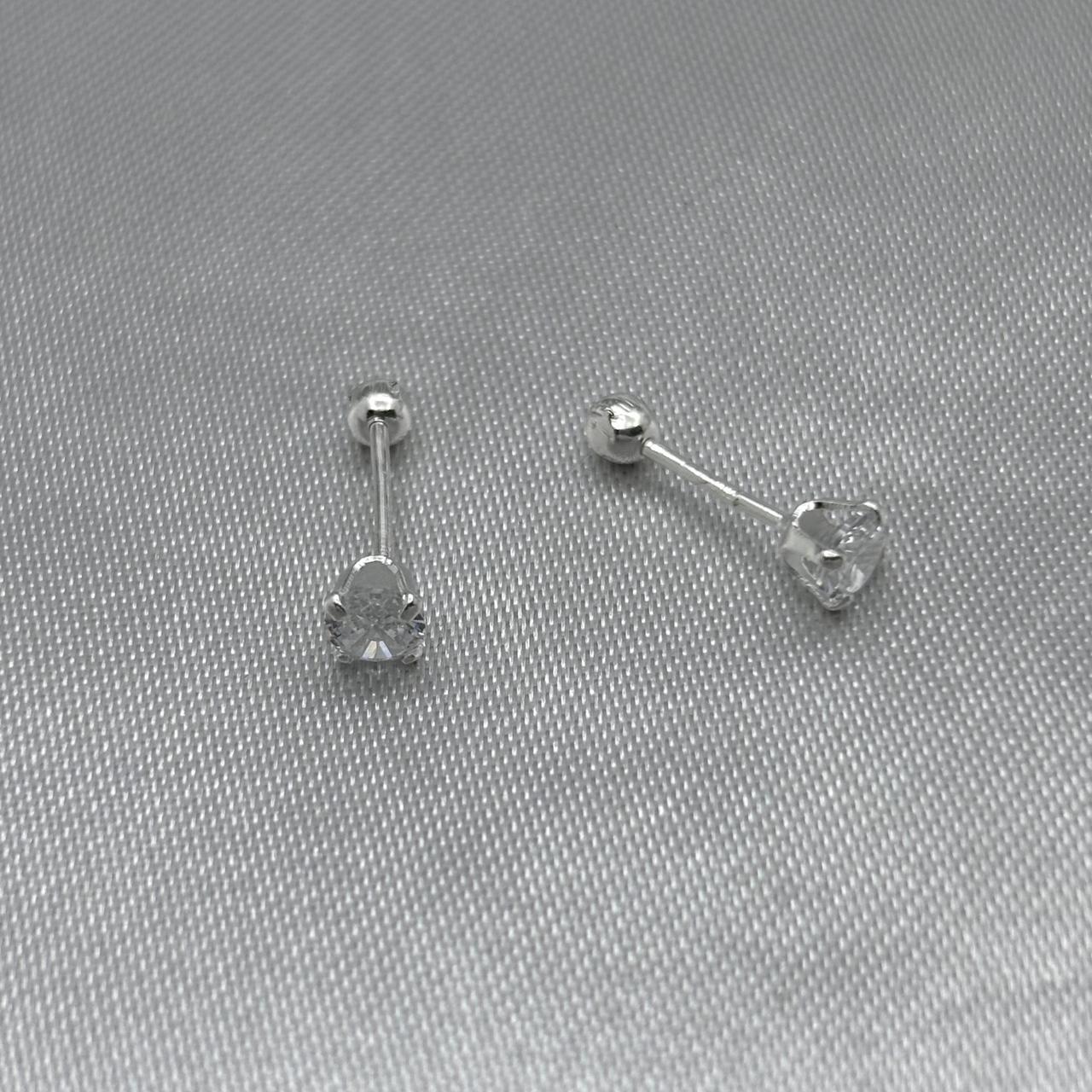 #BR274 - Broquel Con Zirconia Plata - BR
